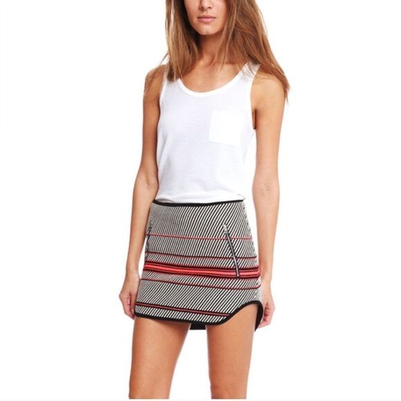 Rag & Bone Bess Striped Mini Skirt Size 10 - Picture 2 of 9